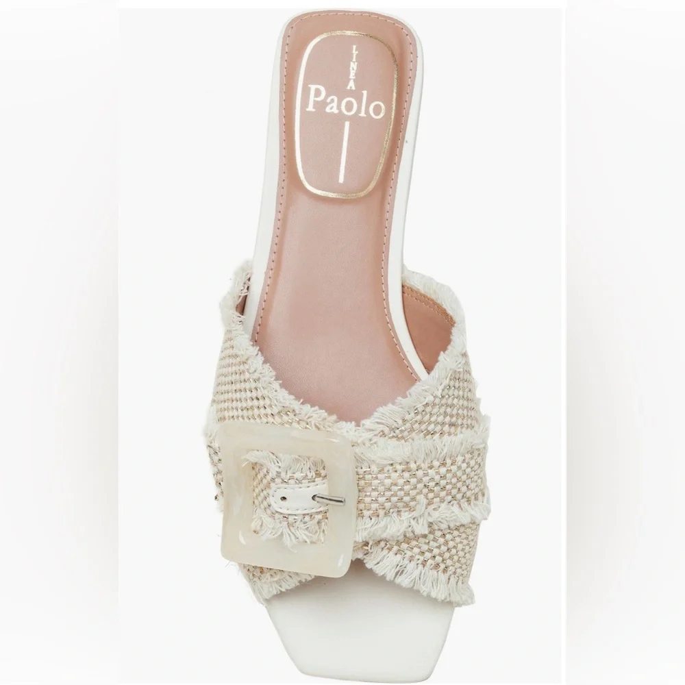 Linea Paolo Lottie Slide Sandal Natural/Gold - Picture 2 of 8